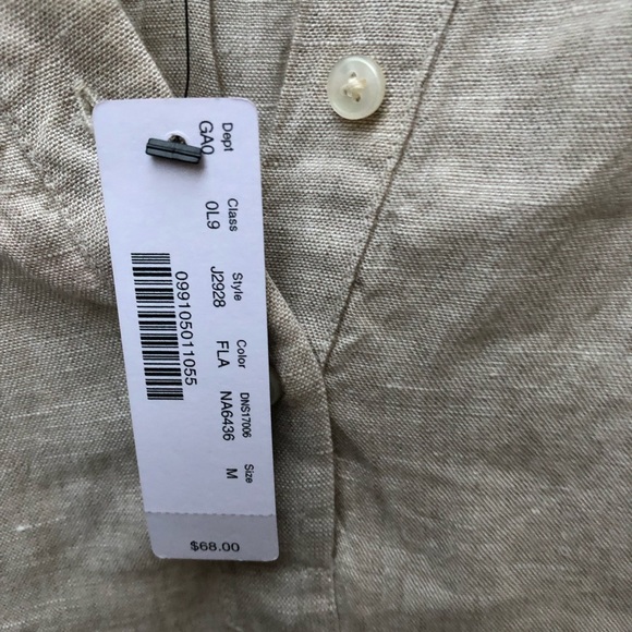 NWT New J. CREW beige cotton blouse shirt M medium - Picture 3 of 6